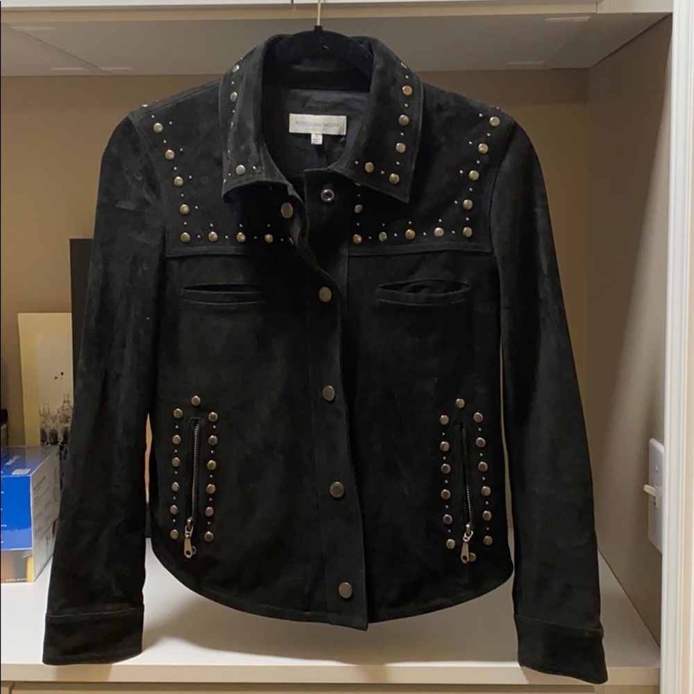 Rebecca Minkoff black suede studded jacket